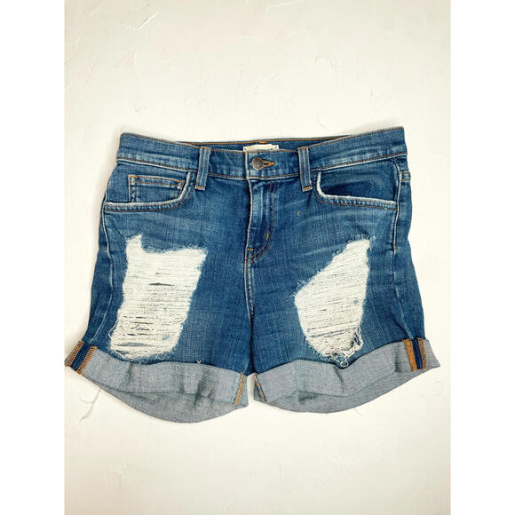Pants - L'Agence Distressed Denim Shorts